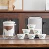 Jade porcelain travel tea set, a pot of six cups set, gifts for the company's business annual meeting, gifts for leaders, teachers, and fathers