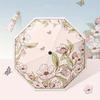 Flower Printed UPF50+ Sun Umbrella Romantic UV Protection Umbrella Vinyl Coating Rain Parasol Sun Shade Folding Umbrellas
