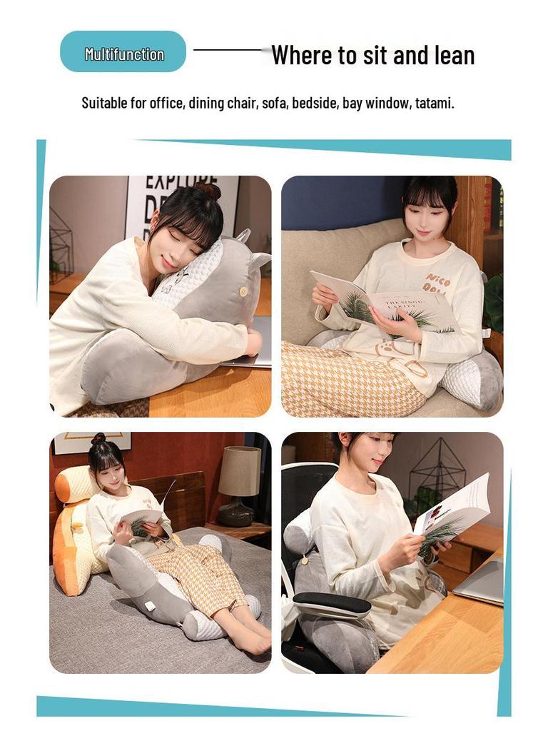 Ice Bean Headboard Cushion: Soft Lumbar Support Pillow for Bed, Sofa, or Dorm - Large Backrest & Throw Pillow for Students