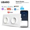 European Zigbee Smart Wall Socket with Glass Panel and App Remote Voice Control