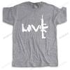 Summer Cotton Black Funny Tshirt Banksy Street Art Love Guns AK-47 AK47 AK New Arrived Man Casual T Shirt Cotton Drop Shipping