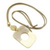 Necklace Natural Material Buffalo Horn Wood Combination Leather Necklace Acrylic Natural Pendant KN55001 Women's (White)