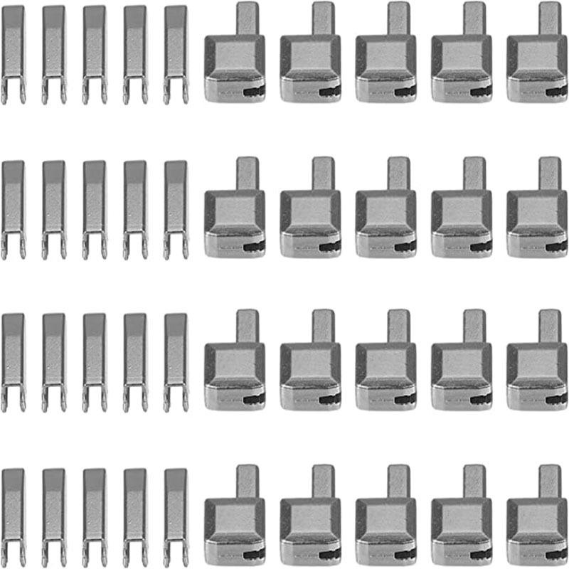 

20-Piece Set Premium Metal Zipper Heads Durable Smooth For DIY Clothing Luggage Repair чёрный