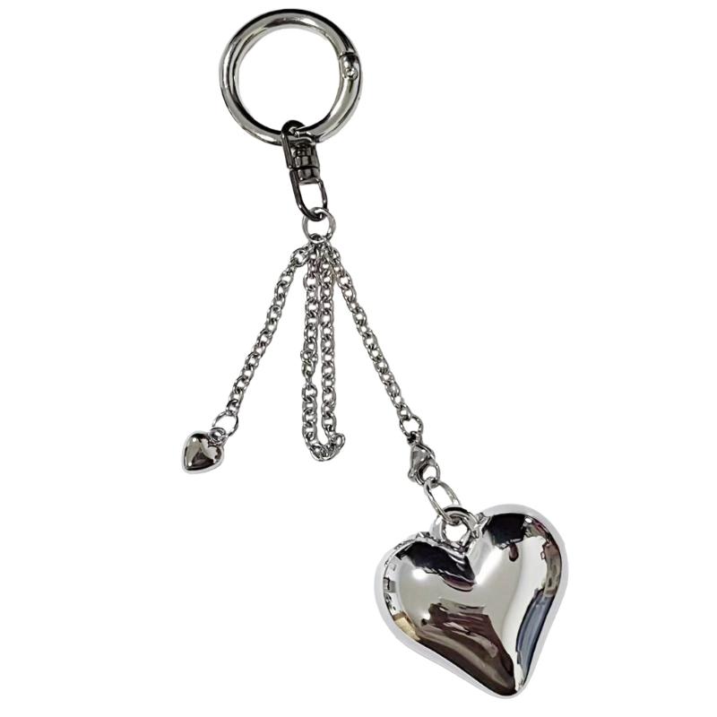 

Cute Heart Keychain Colorful Bag Charm Sweet Keyring Gift for Kid Friend and Family Car Keys and Backpacks Decorations 1