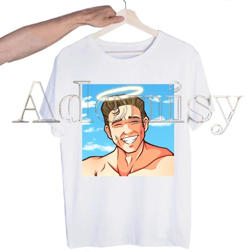 Gachimuchi Printed T Shirt Men Retro Washed Tops Tees Harajuku Tshirt Streetwear Hip Hop Male T-shirts