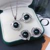 Freshwater Pearl Jewelry Set: Earrings, Ring, Necklace