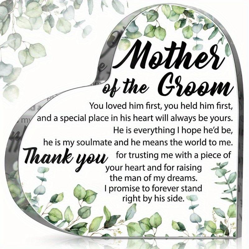 

Square Heart Wedding Gift - Elegant Acrylic Present for Mother of the Groom чистый