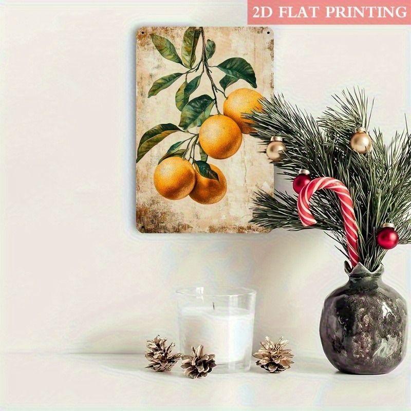 Vintage Metal Tin Sign Wall Art Floral Butterflies Decor for Home Living Room Kitchen