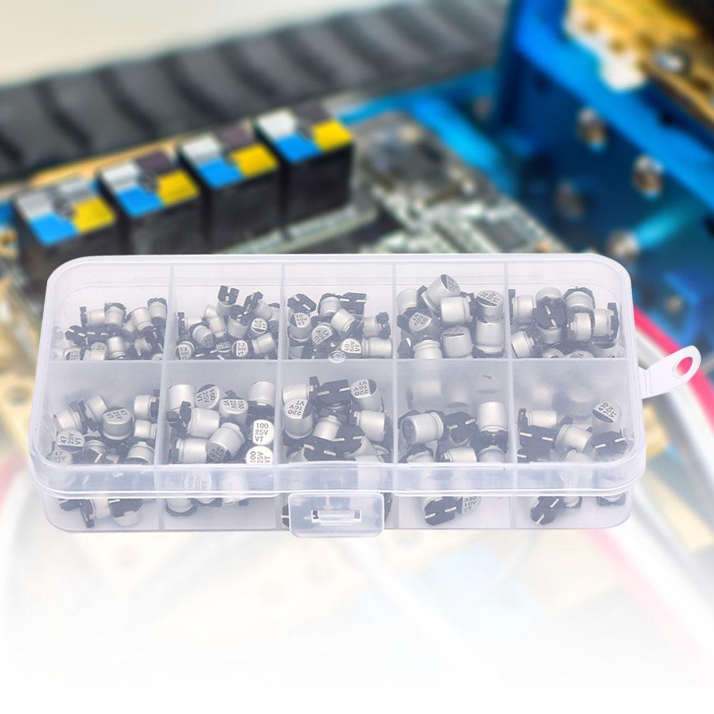 200pcs 1050V SMD Electrolytic Capacitors Set 1uF 470uF E Cap Capacitor Assortment