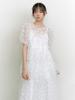 GANISONG Bridal Meringue Flower Dress_White