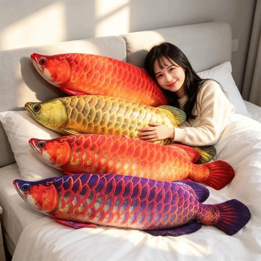 Cute Stuffed Fish Doll Lifelike Fish Plush Pillow Arowana Plush Toys Collectible