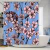 Artistic Pink Flower Shower Curtain Printed Fabric Waterproof Bathroom Decorative Privacy Tinting Bath Rug Set for Kids Room Gif