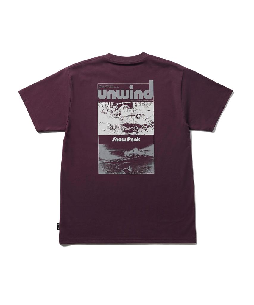 Snow Peak Unwind Size M BURGUNDY Festival Camping Outdoor T-Shirt TS-25SU105