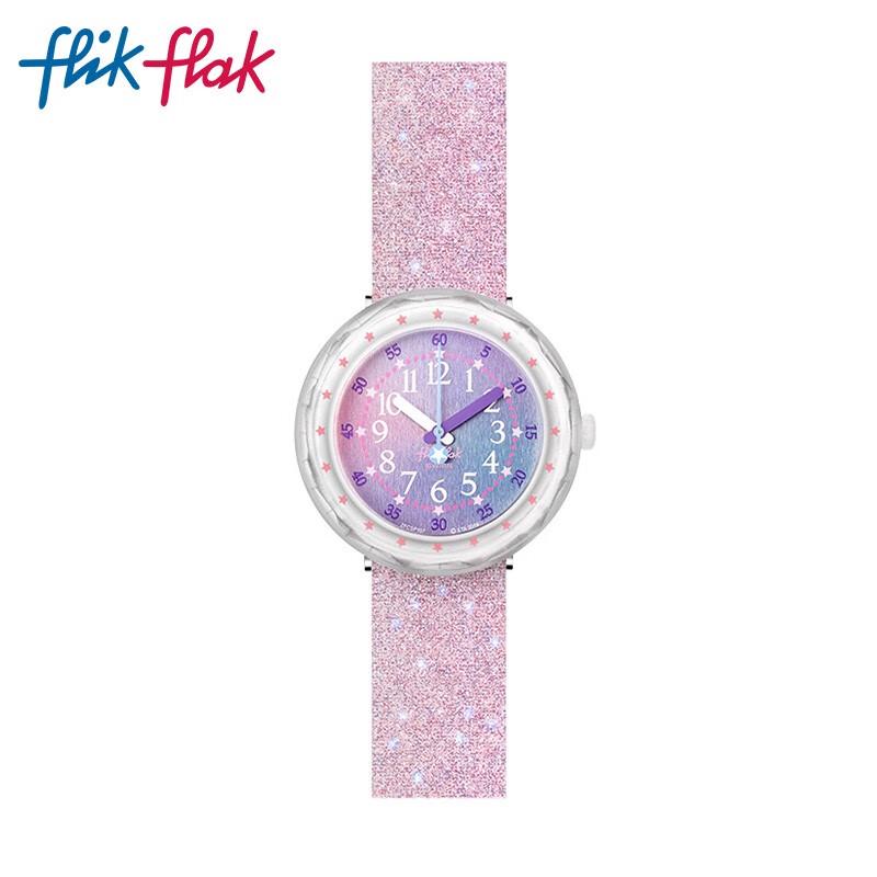 Swatch Flik Flak Детские кварцевые часы Мягко-фиолетовая Звездная ночь