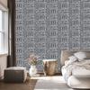 Polynesian Geometric Pattern Wallpaper Gray and Graphite 50x1000