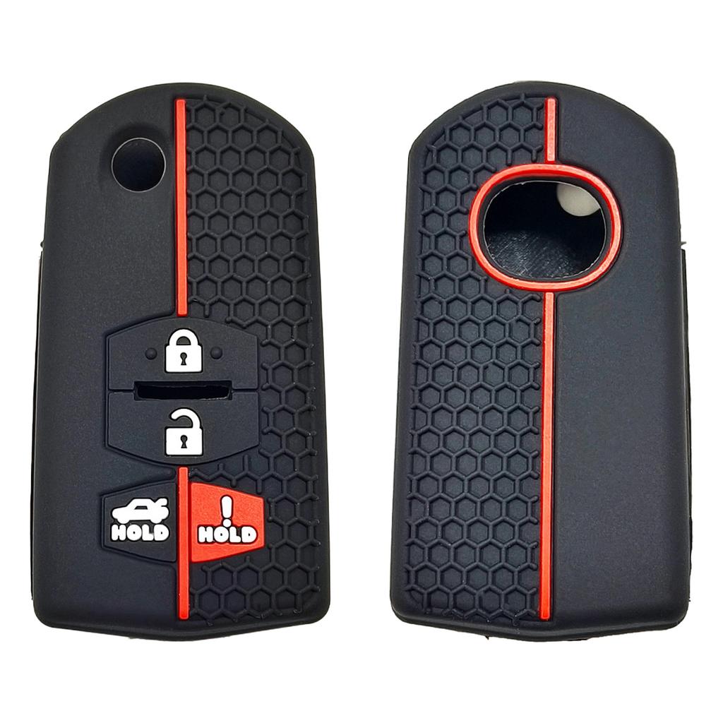 Silicone Car Key Case Holder Shell Soft Remote Cover Protector for Mazda 6 M3 Atenza CX4 4 Buttons Flip Folding Key Accessories