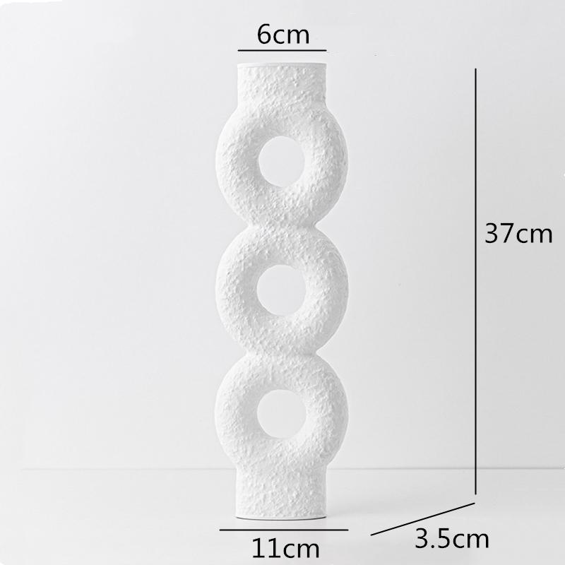 Ceramiczny Wazon Geometria Koło Czarno-Biała Tekstura Abstrakcyjny Kwiatowy Rękodzieło Ozdoby Nowoczesna Dekoracja Domu Wazon na Kwiaty