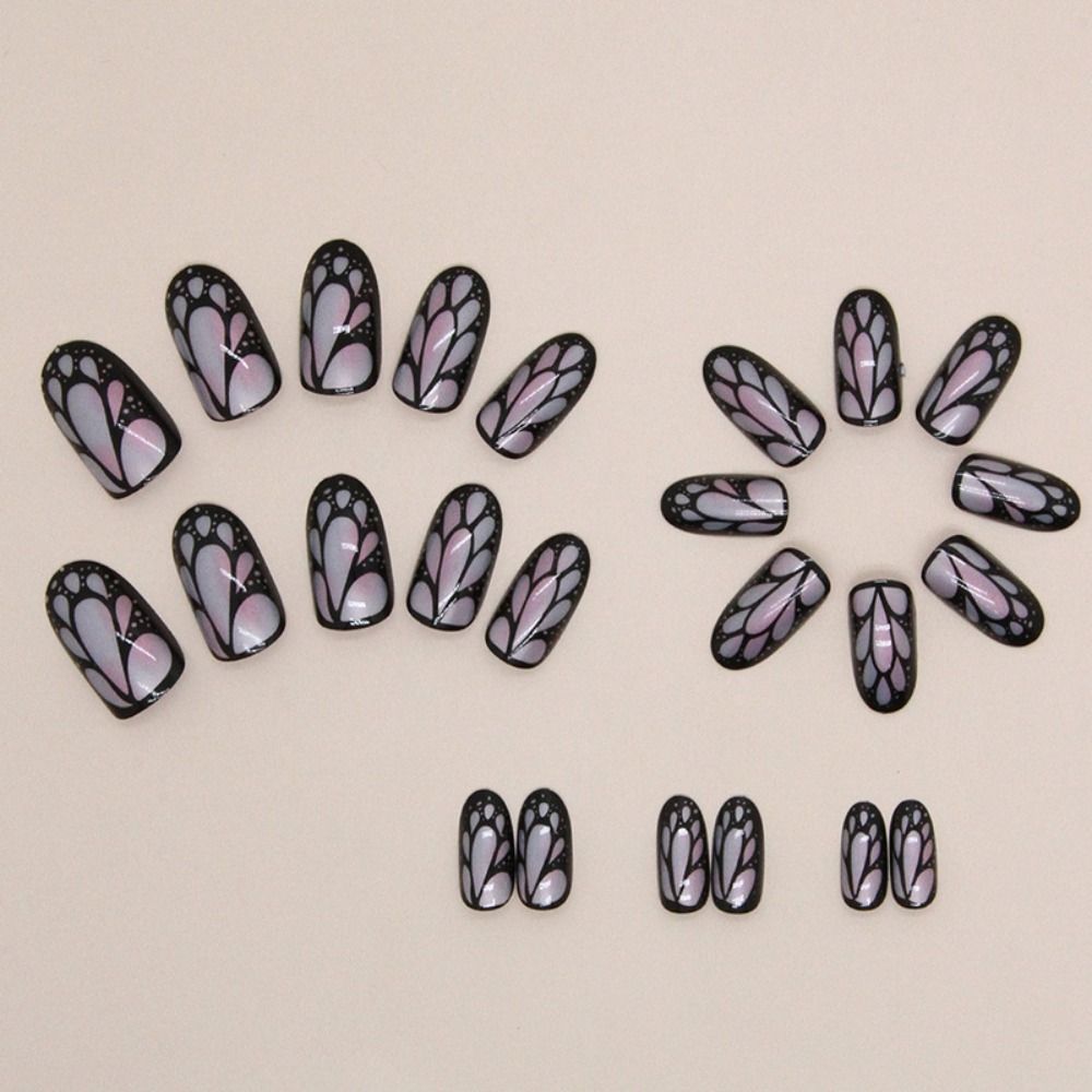 Gradient Pink False Nails Long Oval Press on Nails Manicure Nail Tips  Women