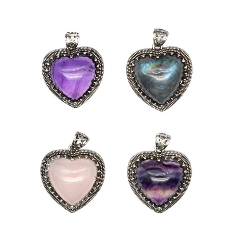 Vintage Styles Labradorite Pendant Necklace Featuring Elegant Amethyst Gemstones for Women Seek Unique Fashion