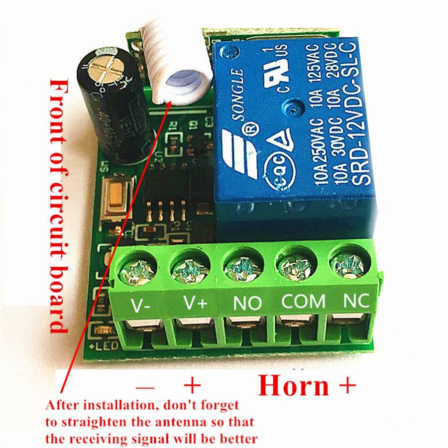 12V Refit Car Steering Wheel Wireless Horn Button w/ Receiver Box Labor Saving