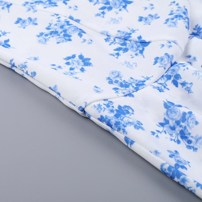 Autumn Women's Hip Dress Fashion Ethos Slim-fit Print Top A-swing Dress