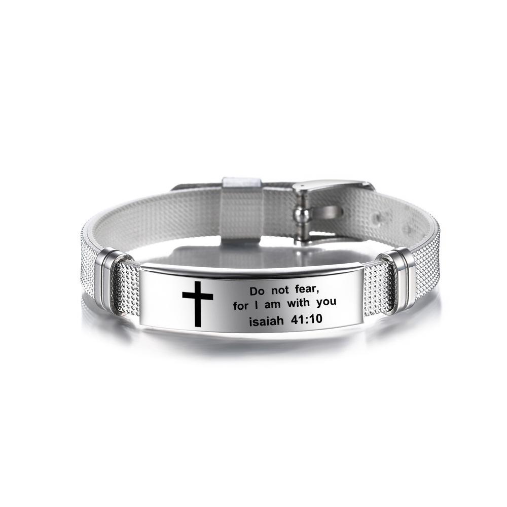 Miłość nigdy nie zawodzi inspirujące pisma święte opaska na nadgarstek chrześcijański krzyż inspirująca bransoletka jestem z tobą modne bransoletki Bangle