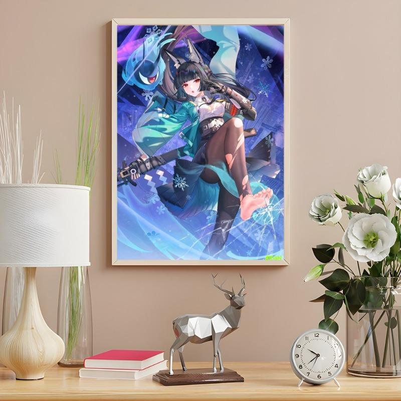 Hoshimi Miyabi Zone Zero Kawaii Girl Poster Sticky Wall Art Printing Waterproof Home Living Bed Room Bar Hallway Aesthetic Decor