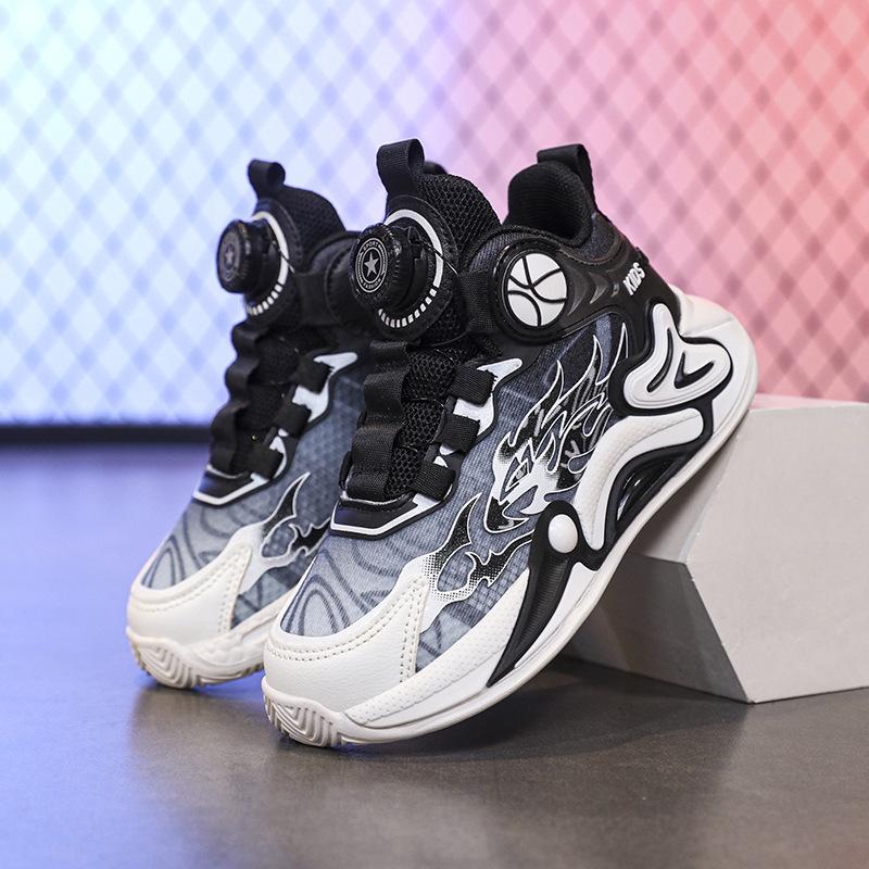 Spot mesh luminous children's rotating dunk sneakers medium and large children's student sneakers youth sports shoes