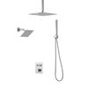 Shower Faucet Set, 305 mm Thermostatic Ceiling Mount Rainfall Shower System with 152 mm Wall Mount Head and 2 in 1 Handheld Spray, 3-Function Dual