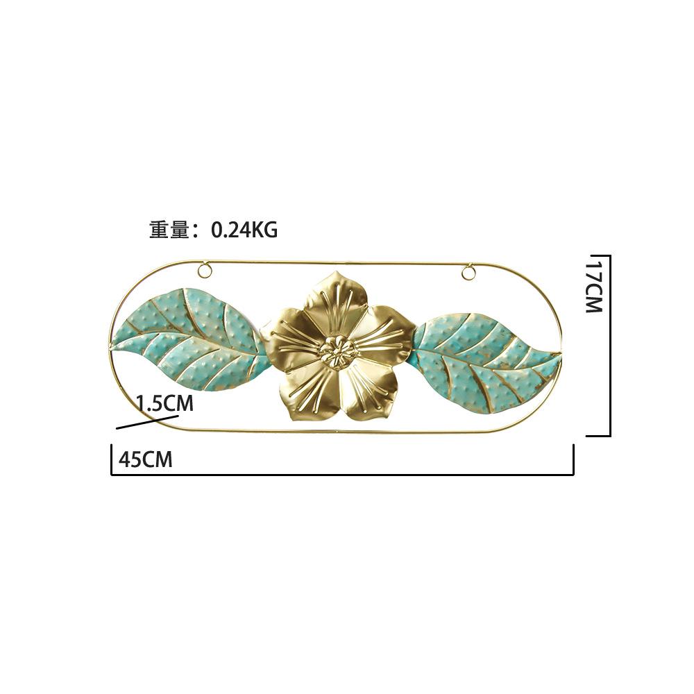 Nordic Flower Wall Decor Ornament Iron Light Luxury Round Colorful Leaf Wall Hanging Pendant Living Room Home Decoration