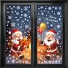 Festive Static Window Decals With Santa Snowman Snowflakes For Christmas Decor