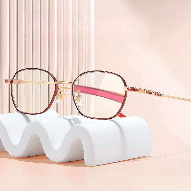 Fashion Metal Oversized Frames Presbyopia Glasses Ultra-Lightweight Reading Glasses Women'S Ins Style Popular Eyeglasses