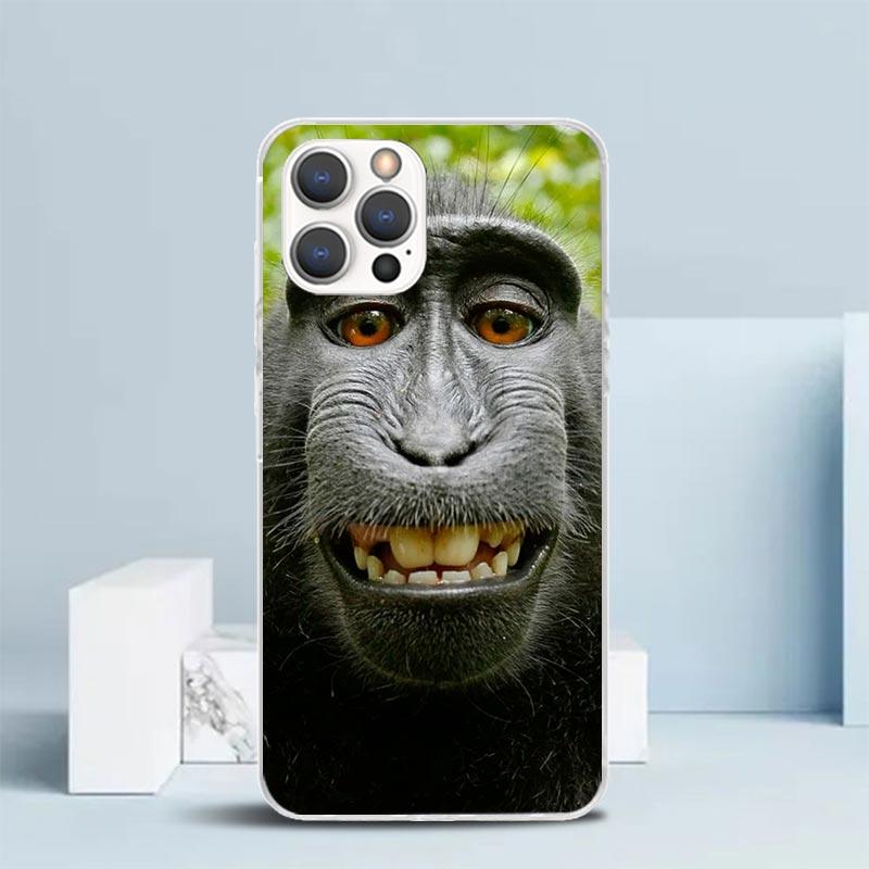 Monkey Memes Soft Cover for iPhone 16 17 Air 15 14 Pro Max 16E Phone Case 13 Mini 12 11 7 SE 8 Print Pattern Fit Cases 16 17 Air