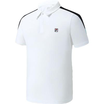 Basic Simple Striped Short Sleeve Polo Shirt Men Polo Shirts Jade-White A11M323103FWT