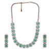 Estele-Halskette, besetzt mit Roségold- und Emrald-Zirkoniumsteinen für Damen