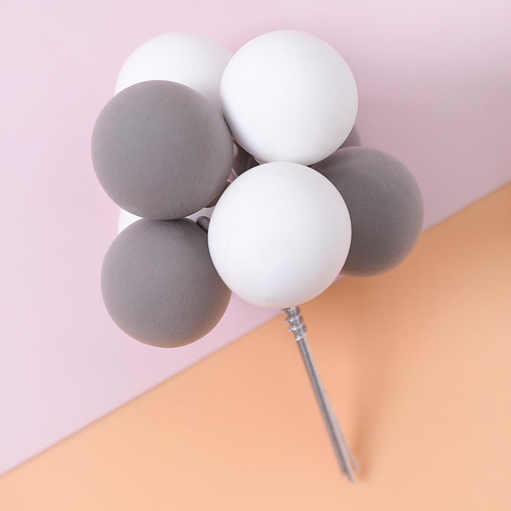 Cake Topper Color Mixing Ball Happy Birthday Cake Topper Decoration DIY Cupcake Flag Ornament Wedding Christmas Ball Gifts Decor