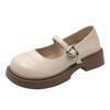 Black Small Leather Shoes Women's Soft Sole 2025 Spring and Summer New Comfortable Fairy with Skirt One-word Buckle Mary Jane Single Shoes