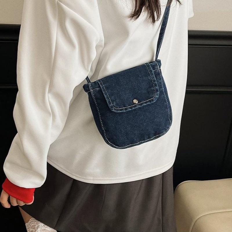 Trendy Denim Shoulder Bag For Women Fashionable Crossbody Purse Casual Versatile Commute Handbag