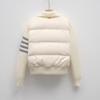 90 down new national standard duck down new knitted splicing striped light down jacket short coat women