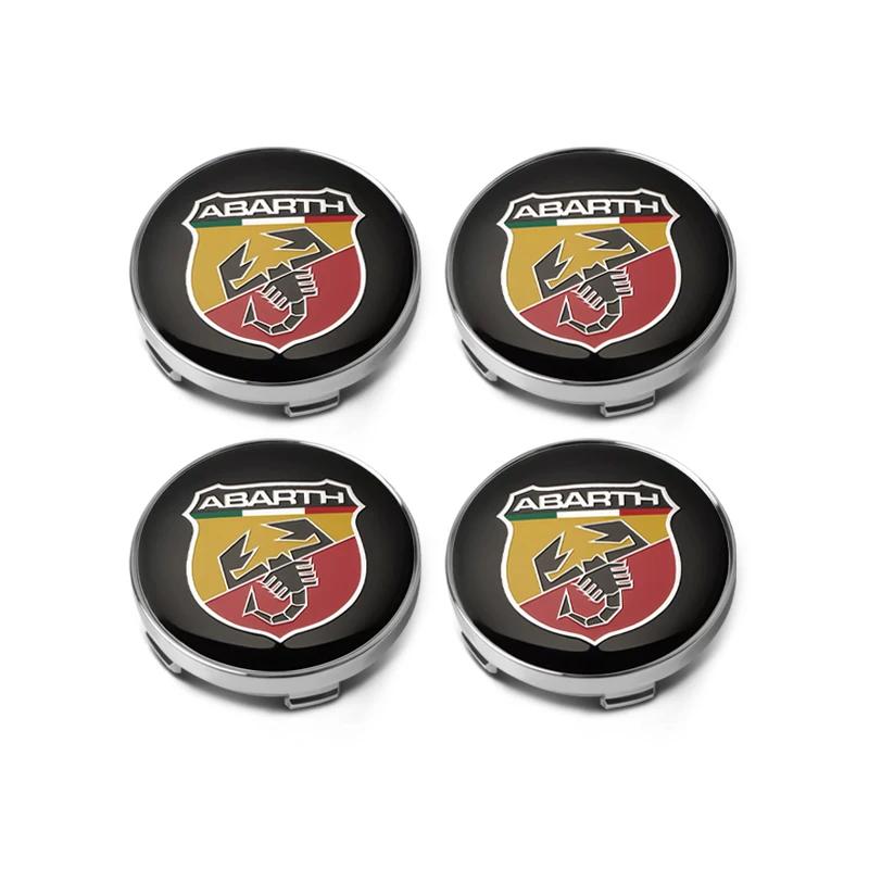 4Pcs 56mm 60mm Car Wheel Hub Center Cap For FIAT Abarth 500 Pulse Panda Tipo Strada 600 500L Rim Cover Emblem Stickers Accessory