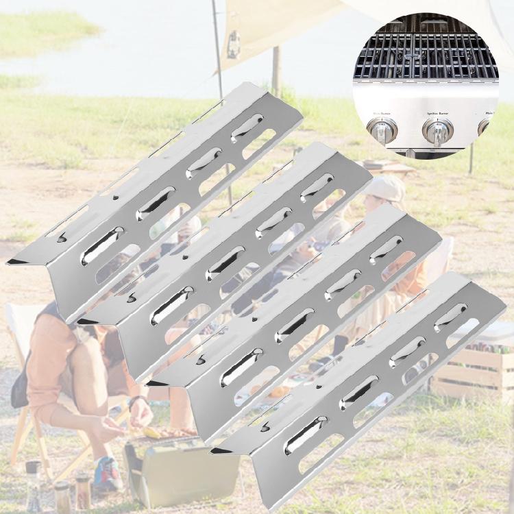 4 Stück Edelstahl Gasgrill Hitzeschutzblech Deflektor Grill Flammenlöscher