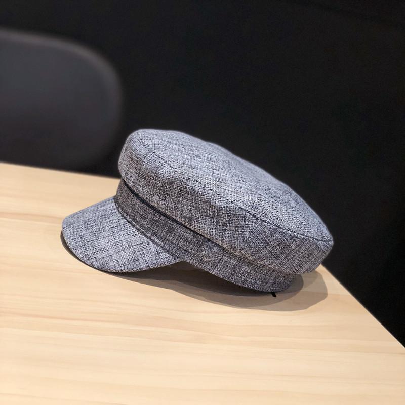Unisex Vintage Linen Military Cap Breathable Adjustable Newsboy Hat for Daily Outdoor Octagonal Hats