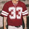 NO.33 Jersey Shirts Mesh Number Graphic Crew Neck Short Sleeve Streetwear Tee Tops