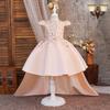 Girls' Satin Princess Dress: Formal Train Skirt for Flower Girls, Events, and Fashion Shows