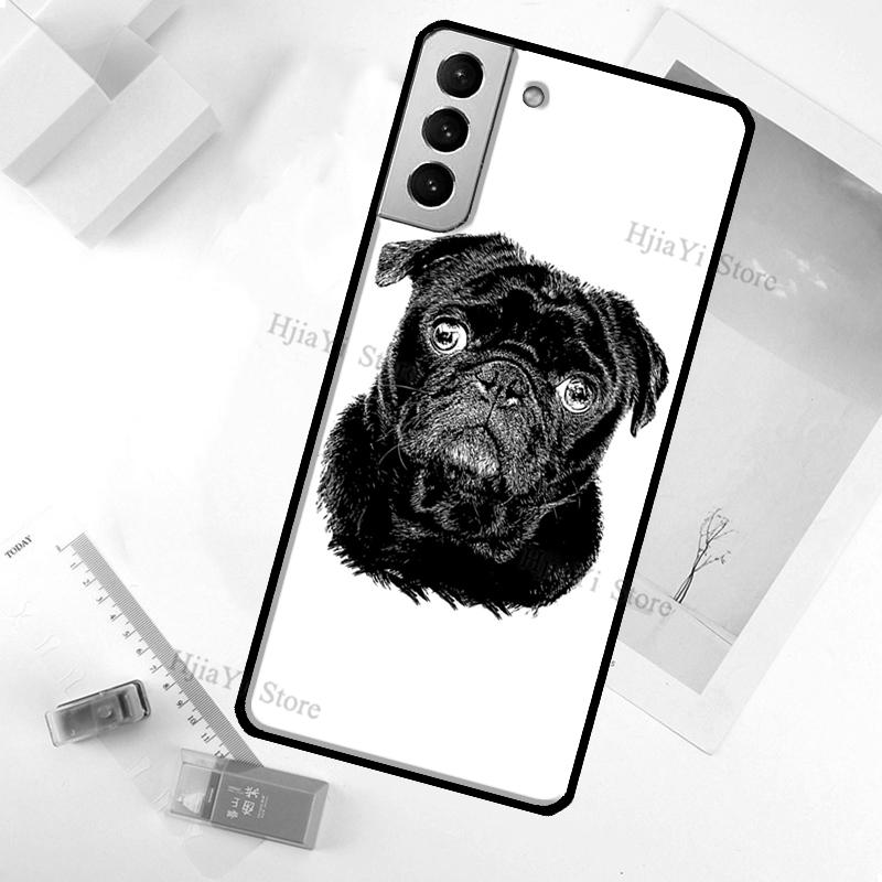 Pug Dog Case For Samsung Galaxy S23 Ultra Note 20 10 S9 S10 Plus S20 S21 FE S22 Ultra Phone Cover