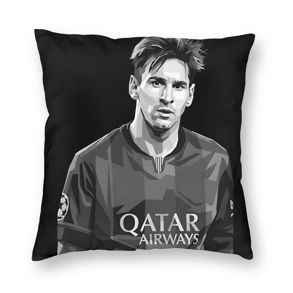 Football Messis Pillowcase Soft Fabric Cushion Cover Gift Throw Pillow Case Cover Home Zippered Xcm