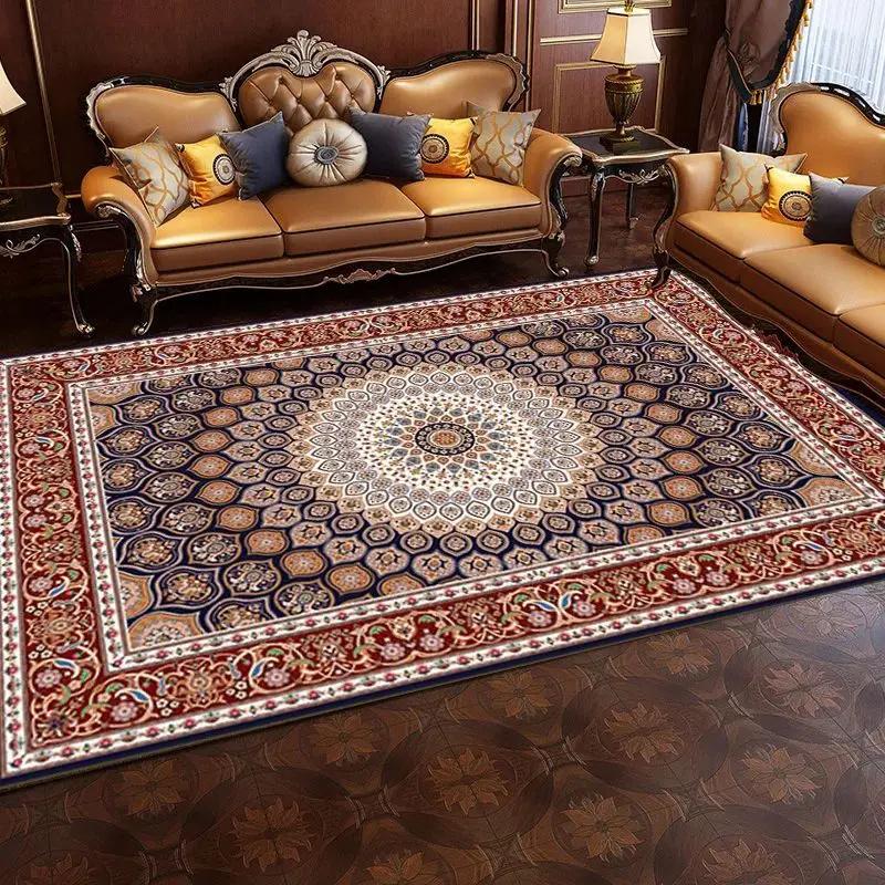 Crystal Pile Vintage Persian Living Room Full Rug Ethnic Style Coffee Table Sofa Mats Bedroom Bed Cloakroom Carpet