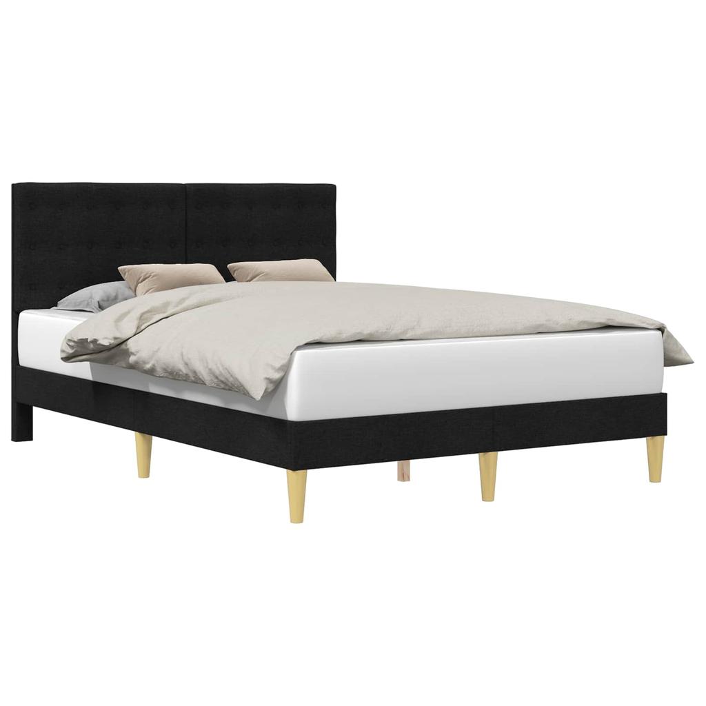 Bed Frame with Headboard Black 120 x 190 cm Fabric