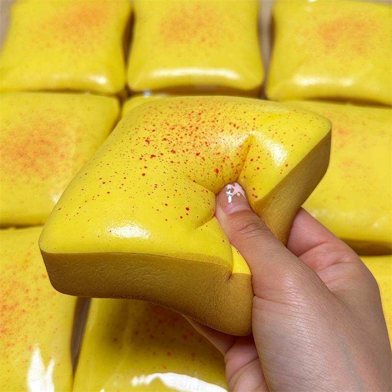 10Cm Simulated Square Toast Bread Fidget Sensory Toy Soft Non-Toxic Slow Rebound Anxiety Relief Adhd Decompression Toy