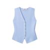 Western Style 2025 Summer New Women clothes Plain Stitch V-neck Sleeveless Vest-Style Top Vest 4192003